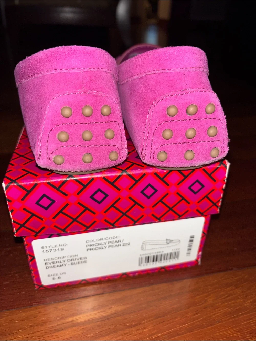 Tory Burch Hot Pink Suede Driving Loafers